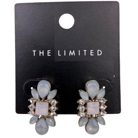 The Limited Womens Gold Tone & Blue Statement Stud Earrings - Picture 3 of 4